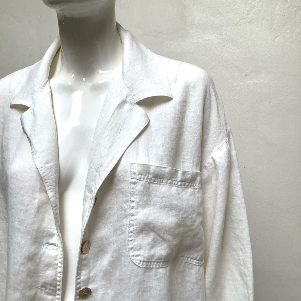 David Dart Linen Button Down Shirt Jacket Large